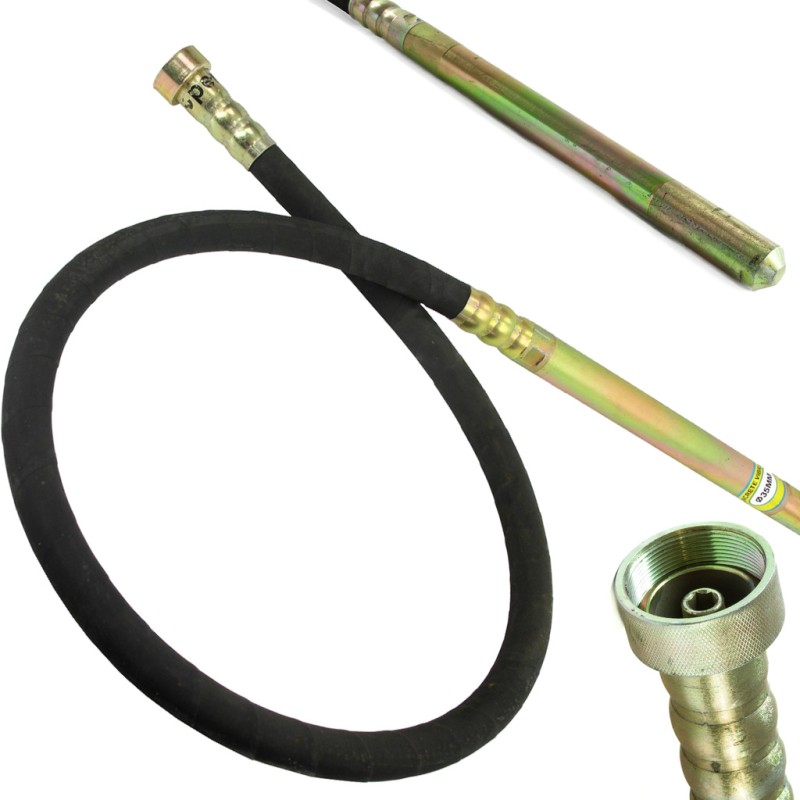 Testa Vibrante per Vibratore | Attacco Filettato | 2 Metri | Ø35 mm | per Calcestruzzo Cemento